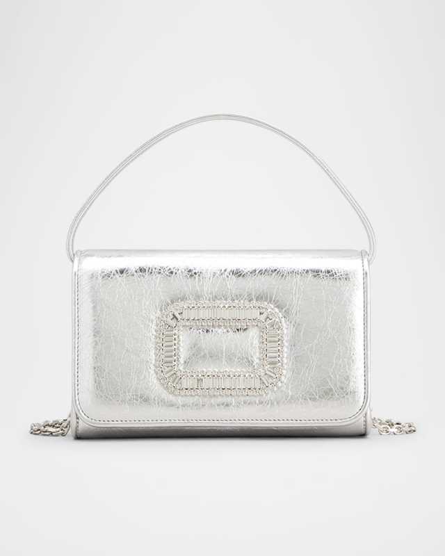 Pilgrim Micro Buckle Metallic Leather Top-Handle Bag